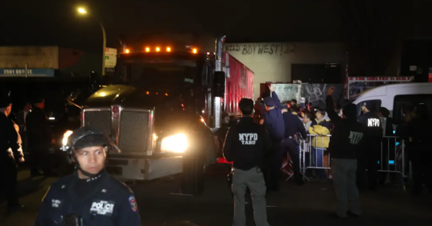 Hundreds of Protesters Swarm NYC Homeless Shelter Site, Block Construction Trucks