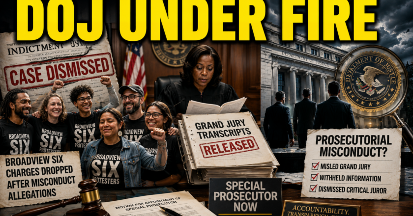 Broadview Six Protesters Seek Special Prosecutor After DOJ Misconduct Allegations