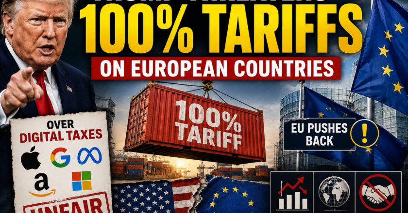 Trump Threatens 100% Tariffs on European Countries Over Digital Services Taxes