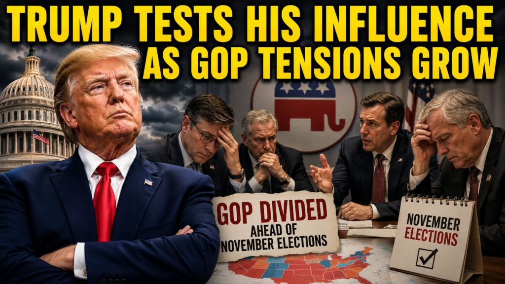 President Donald Trump speaking as Republican Party tensions and election strategy debates intensify