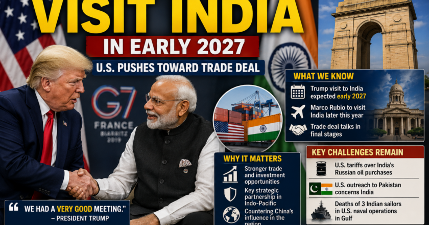 Trump Likely to Visit India in Early 2027 as U.S. Pushes Toward Trade Deal
