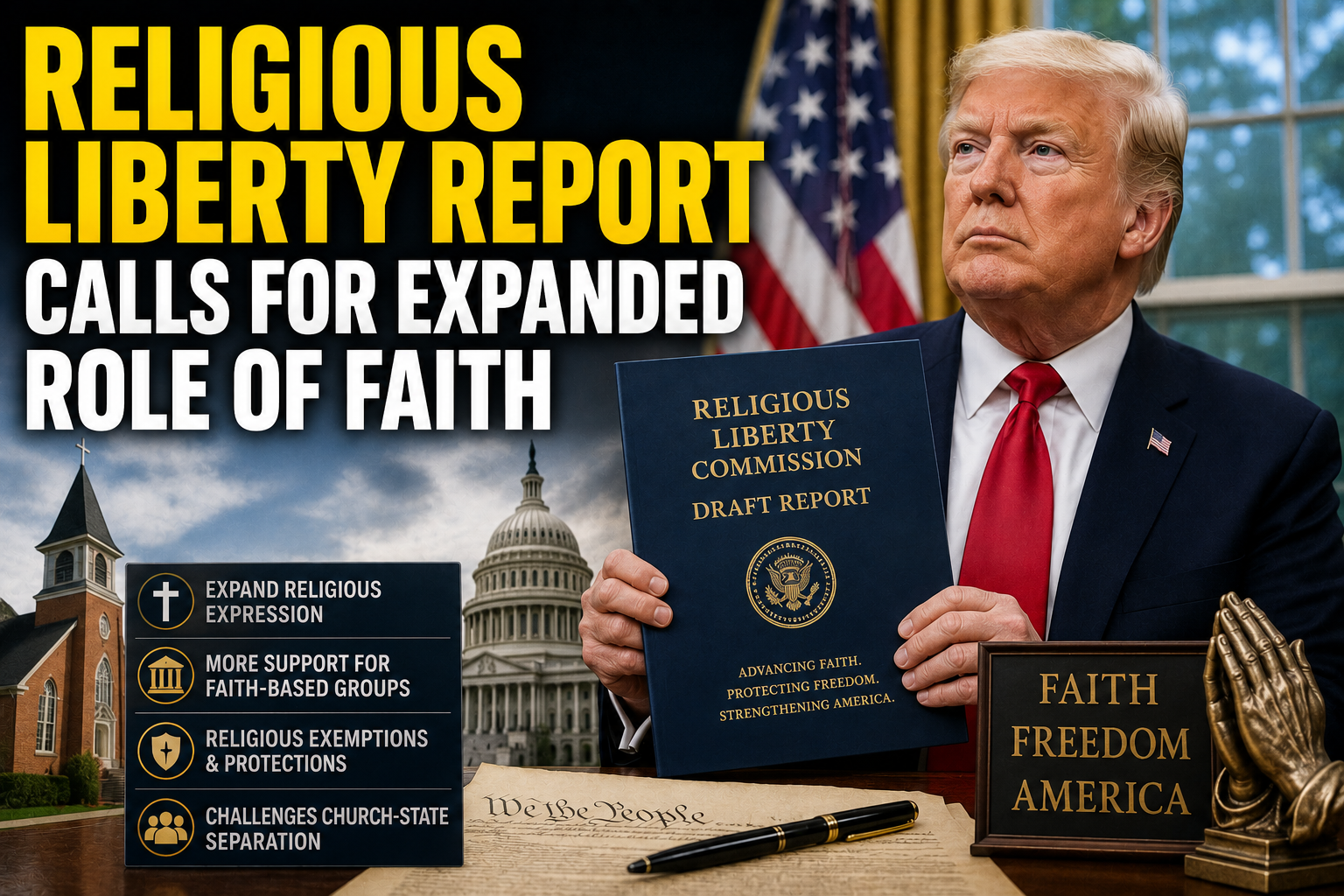 Trump Religious Liberty Commission Report Calls for Expanded Role of Faith in Public Life