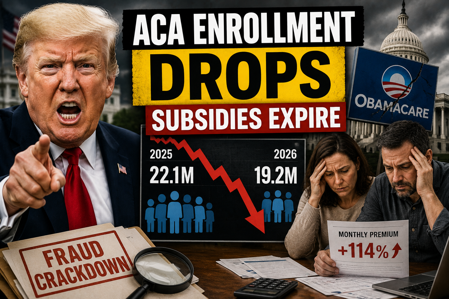 ACA Enrollment Drops as Enhanced Subsidies Expire and Trump Administration Cites Fraud Crackdown