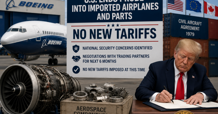 U.S. Ends Probe Into Imported Airplanes and Parts Without Imposing New Tariffs