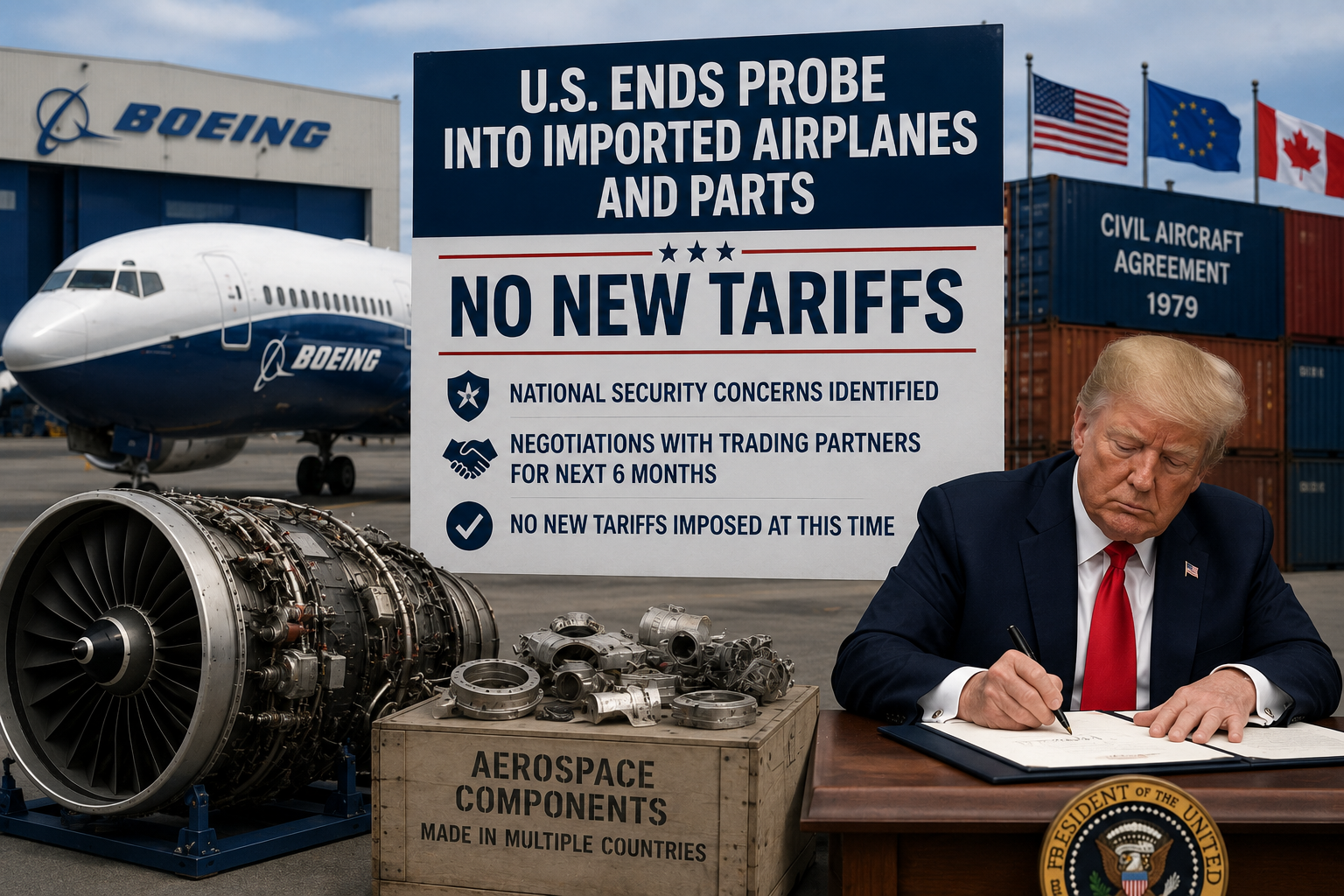 U.S. Ends Probe Into Imported Airplanes and Parts Without Imposing New Tariffs