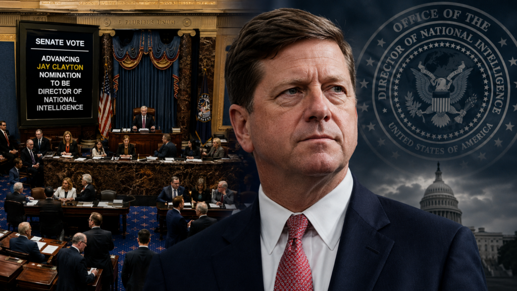 U.S. Senate Begins Voting on Trump Spy Nominee Jay Clayton for Director of National Intelligence