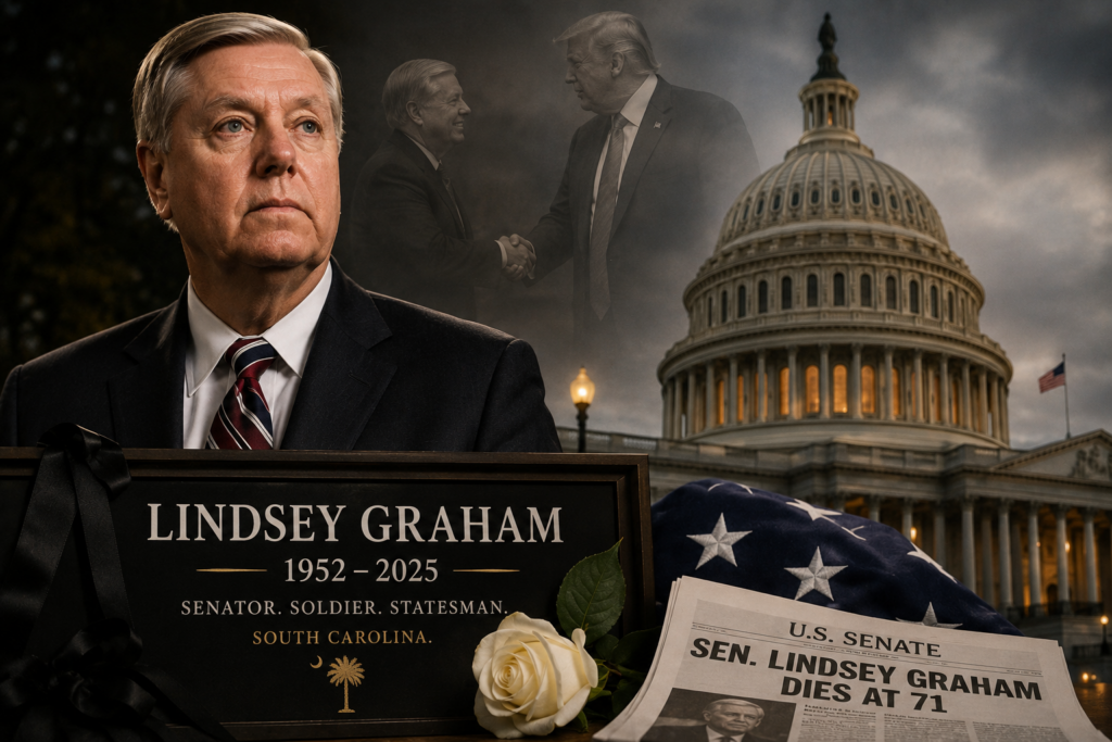 Sen. Lindsey Graham during a Senate appearance before his death at age 71.