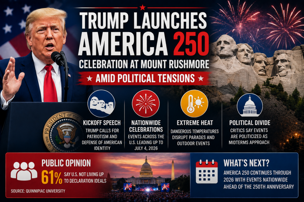 Trump Launches America 250 Celebration at Mount Rushmore Amid Political Tensions