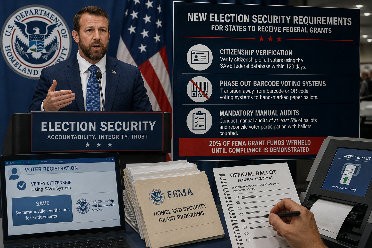 Trump Administration Requires Election Security Measures for States to Receive Federal Grants