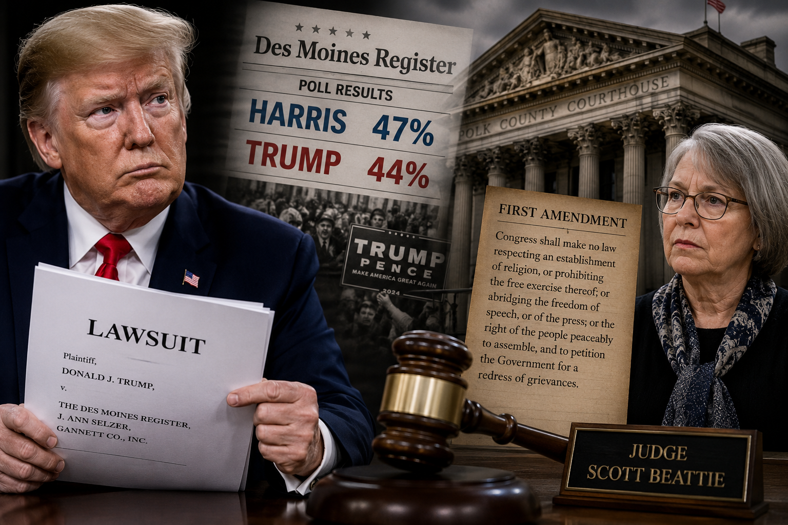 Trump Urges Iowa Judge to Keep 2024 Political Poll Lawsuit Alive