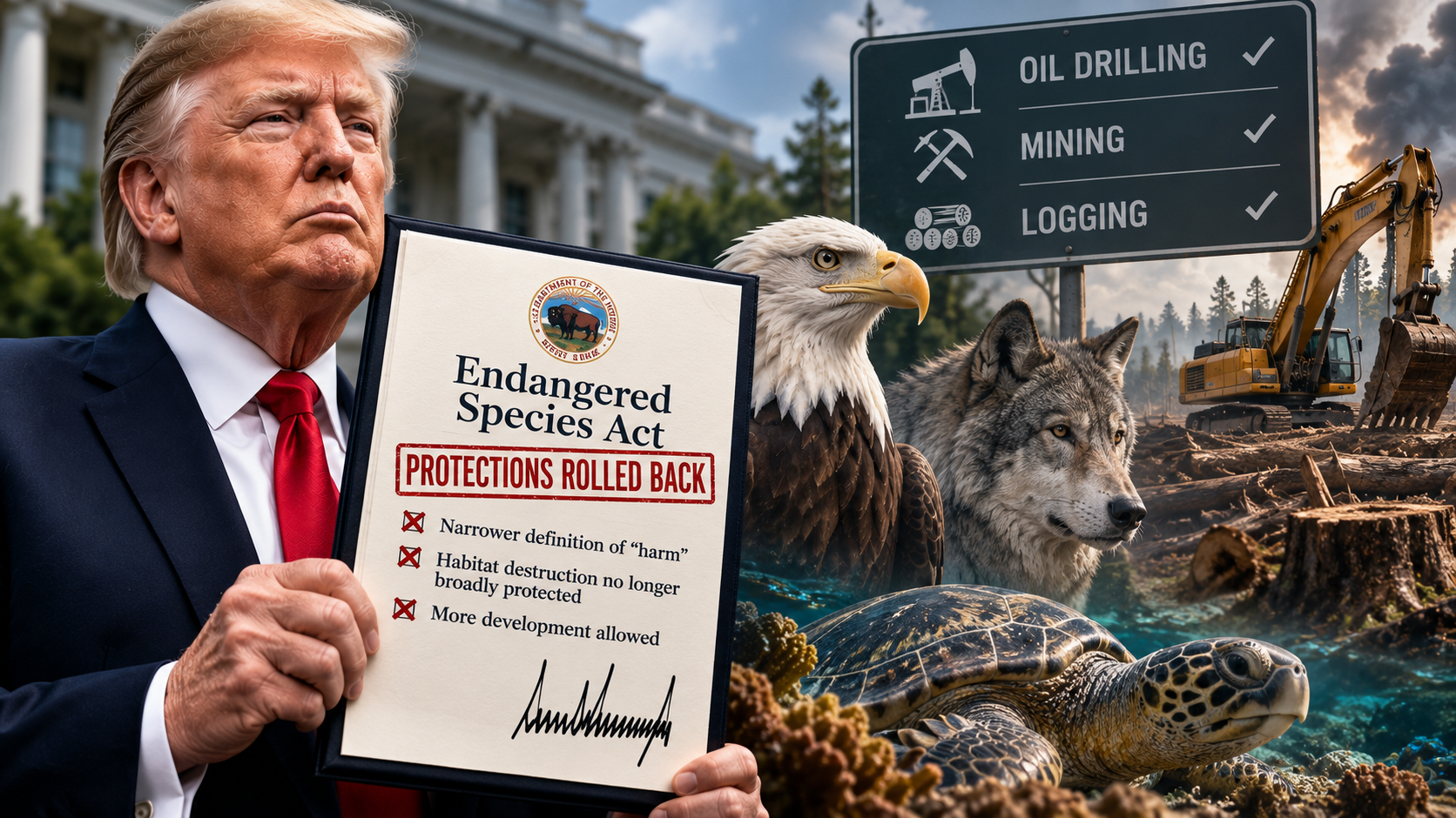 Trump Administration Rolls Back Key Wildlife Protection Under Endangered Species Act