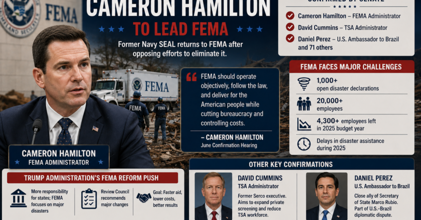 Senate Confirms Cameron Hamilton to Lead FEMA
