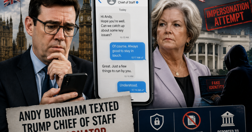 Andy Burnham Texted Trump Chief of Staff Impersonator