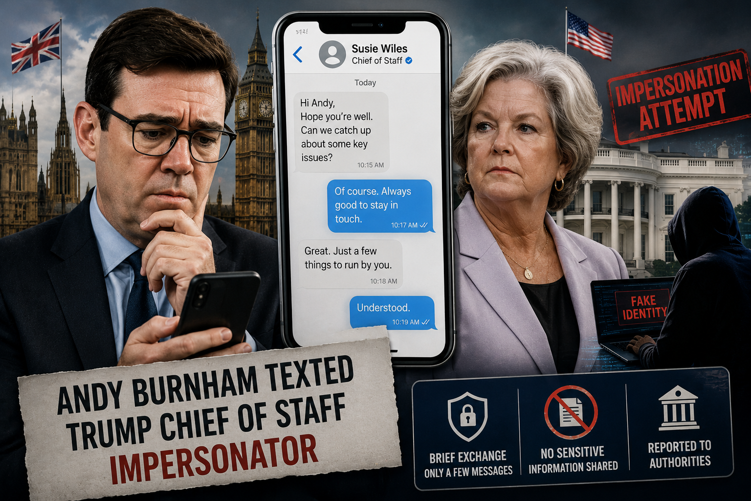 Andy Burnham Texted Trump Chief of Staff Impersonator