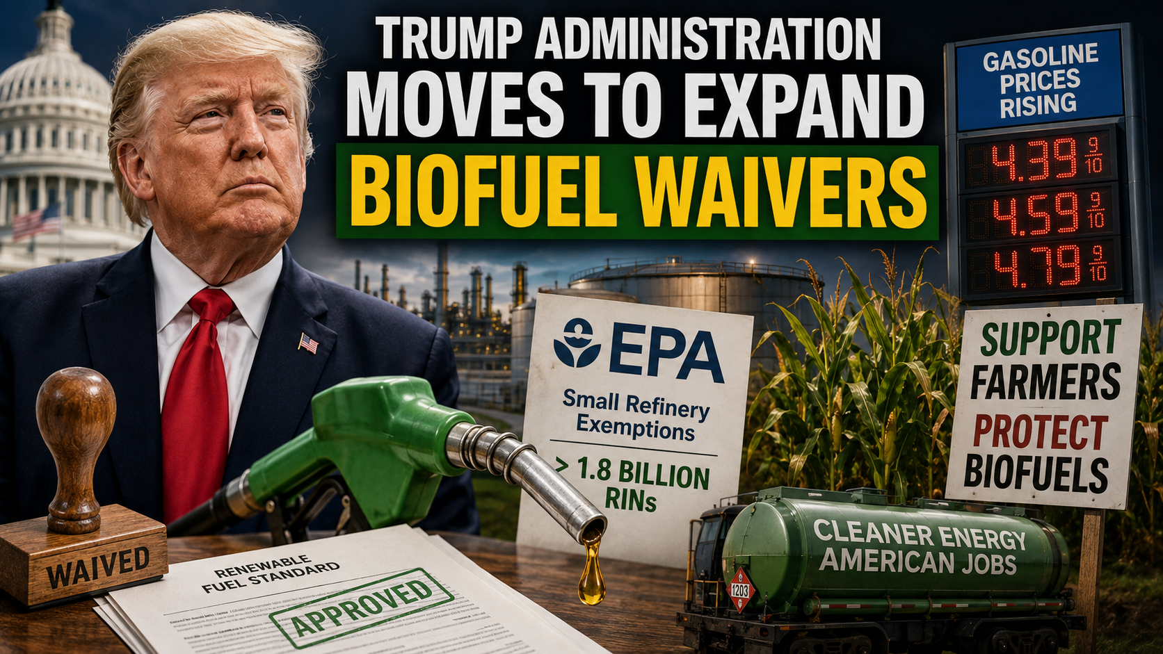 Trump Administration Moves to Expand Biofuel Waivers