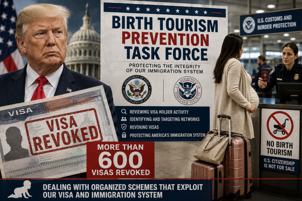 Trump Administration Launches Birth Tourism Task Force, Revokes More Than 600 Visas