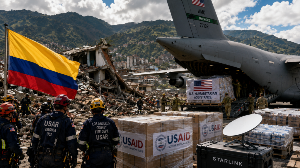 U.S. relief supplies and emergency teams supporting the Colombia earthquake response