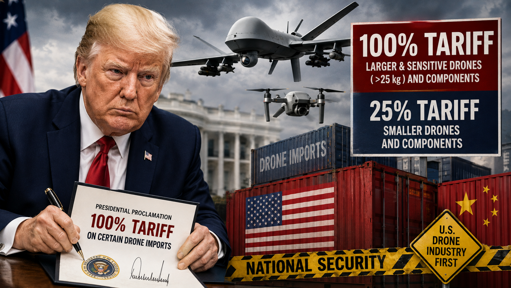 Trump Announces 100% Tariff on Certain Drone Imports
