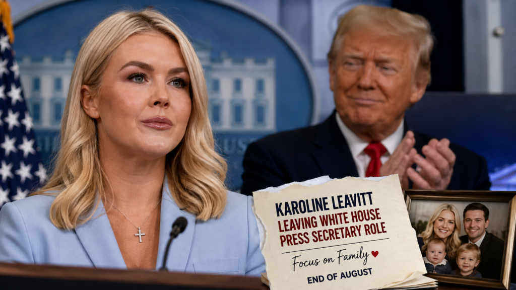 Karoline Leavitt at the White House during her tenure as press secretary before her resignation