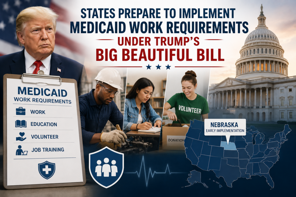 State officials implement new Medicaid work requirements under President Trump's Big Beautiful Bill.