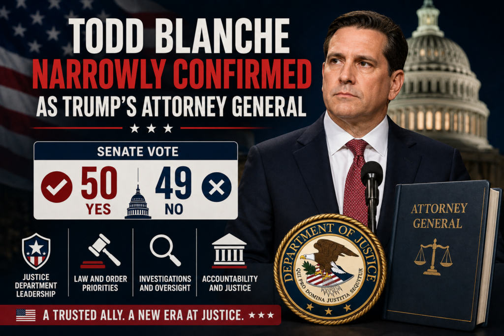 Todd Blanche confirmed as attorney general by the U.S. Senate
