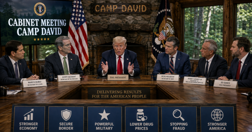 President Trump Hosts Historic Cabinet Meeting at Camp David