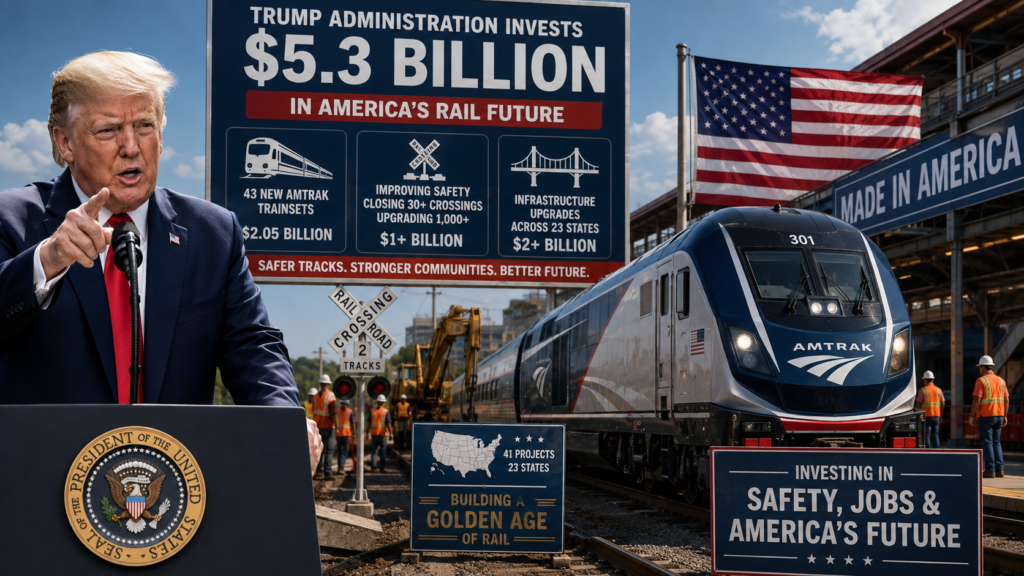 Trump rail investment funding new Amtrak trainsets and U.S. rail safety upgrades