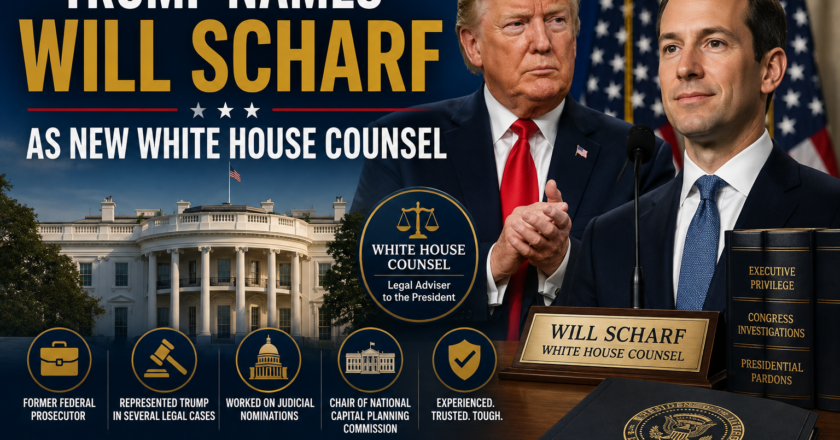 Trump Names Will Scharf as New White House Counsel