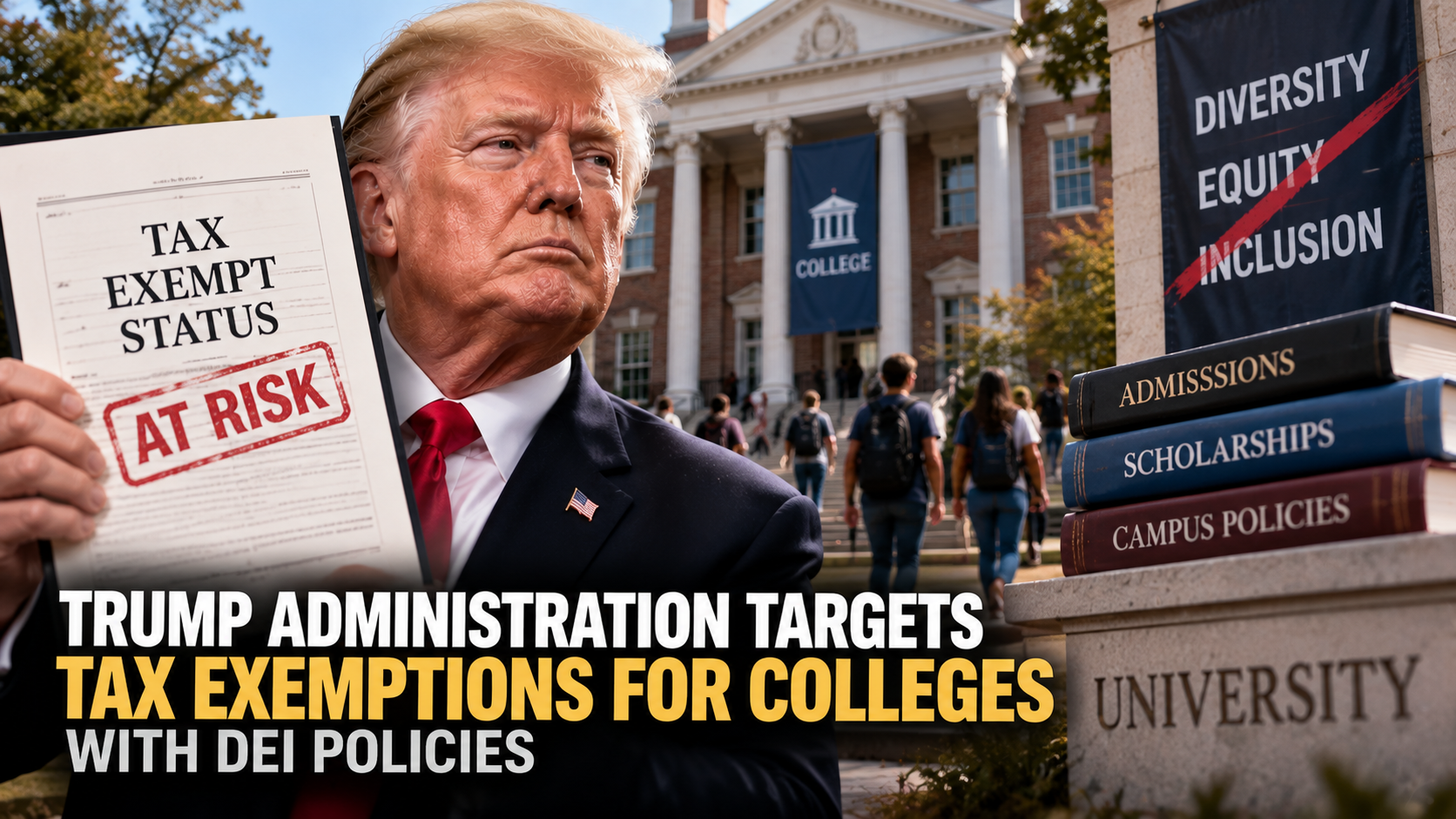 Trump Administration Targets Tax Exemptions for Colleges With DEI Policies