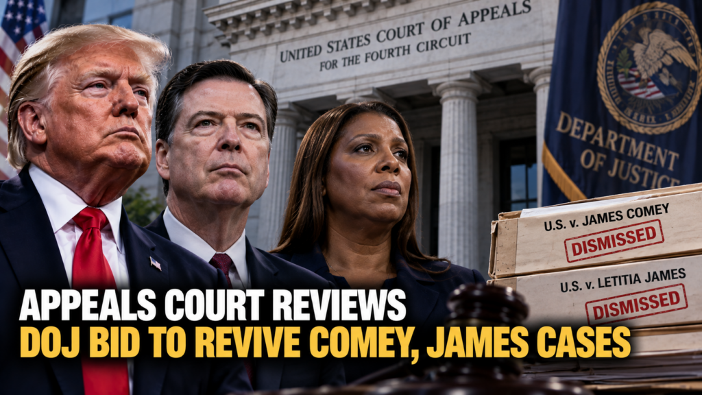 James Comey and Letitia James cases reviewed by a U.S. appeals court