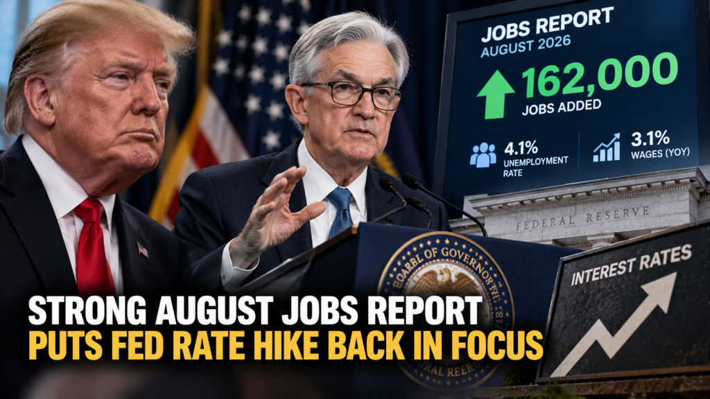 Federal Reserve building as strong August jobs report raises Fed rate hike expectations