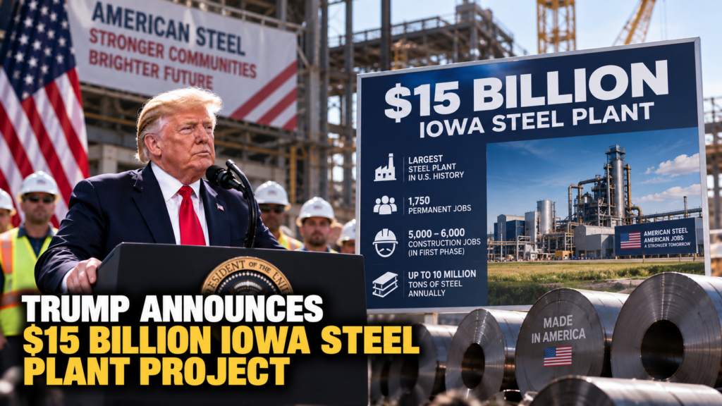 Trump announces $15 billion Iowa steel plant project at the White House