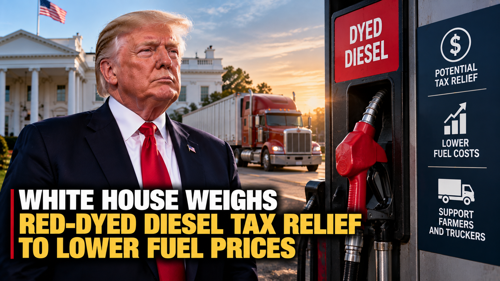 White House Weighs Red-Dyed Diesel Tax Relief to Lower Fuel Prices