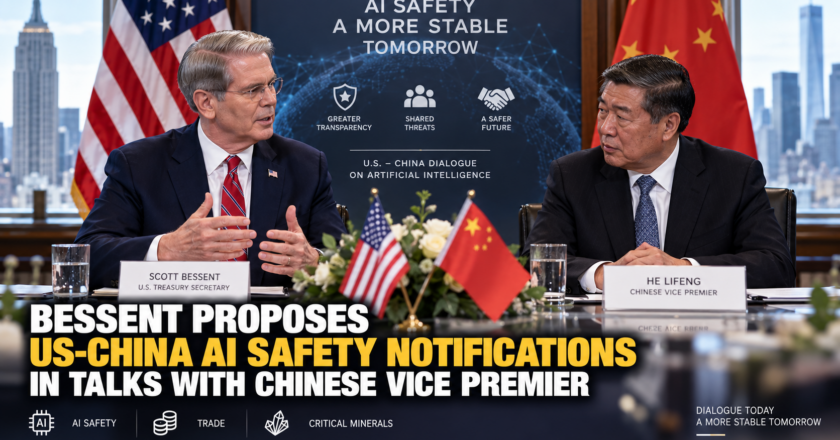 Bessent Proposes US-China AI Safety Notifications in Talks With Chinese Vice Premier