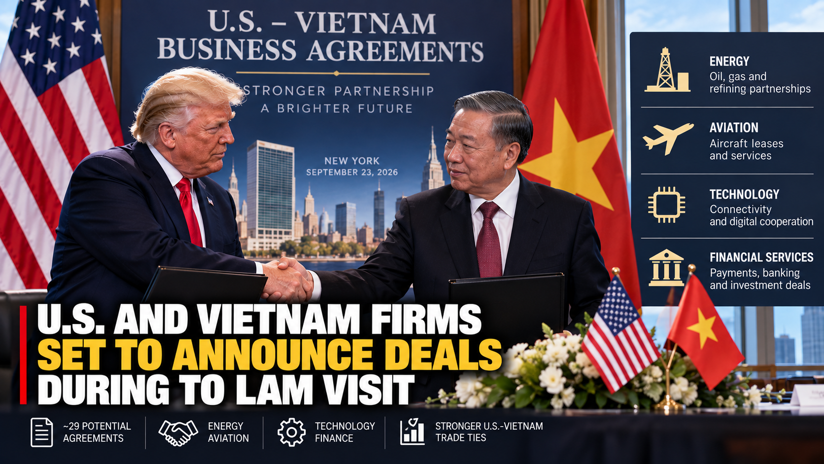 U.S. and Vietnam Firms Set to Announce Deals During To Lam Visit