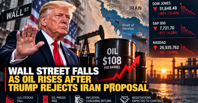 Wall Street Falls as Oil Rises After Trump Rejects Iran Proposal
