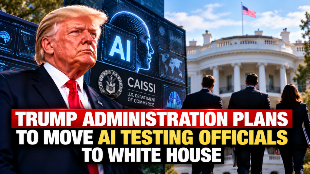 Trump administration plans to move three AI testing officials from the Commerce Department's CAISSI to the White House.
