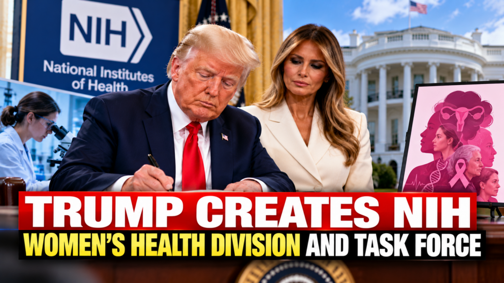 President Donald Trump and First Lady Melania Trump at the announcement of the NIH Women's Health Division and White House task force.