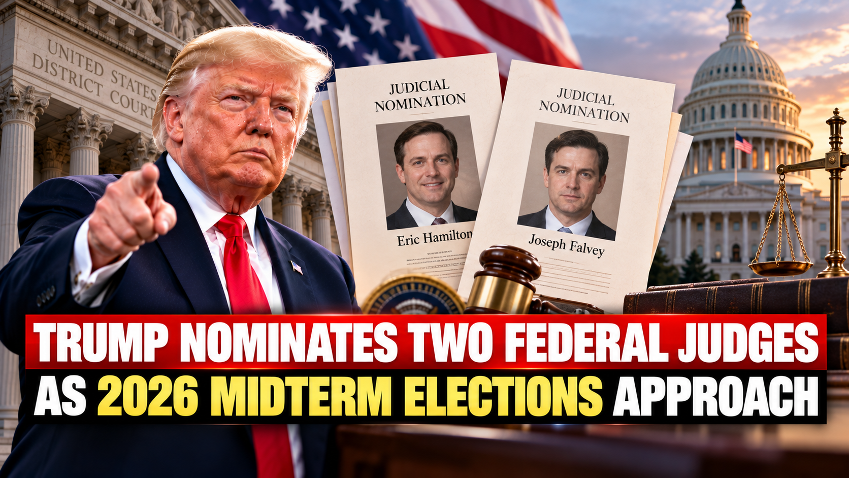 Trump Nominates Two Federal Judges as 2026 Midterm Elections Approach